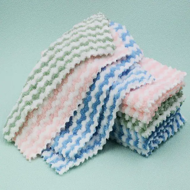 Alt view image 2 of 6 - 10PACK Kitchen Cleaning Cloths, Microfiber Dish Cloths: All-Purpose Washing/Soft/Lint Free/Absorbent/Quick Dry Reusable Washable Towels for Bathroom/Car/Glass, 10''x10'' - Mixcolor