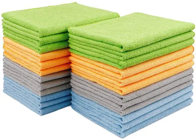 Main image of Microfiber Cleaning Cloth 24 Pack, Microfiber Towels for Cars, Soft & Absorbent Cleaning Rags, Premium Lint Free Shop Towels for House, Kitchen, Car, 12inx16in