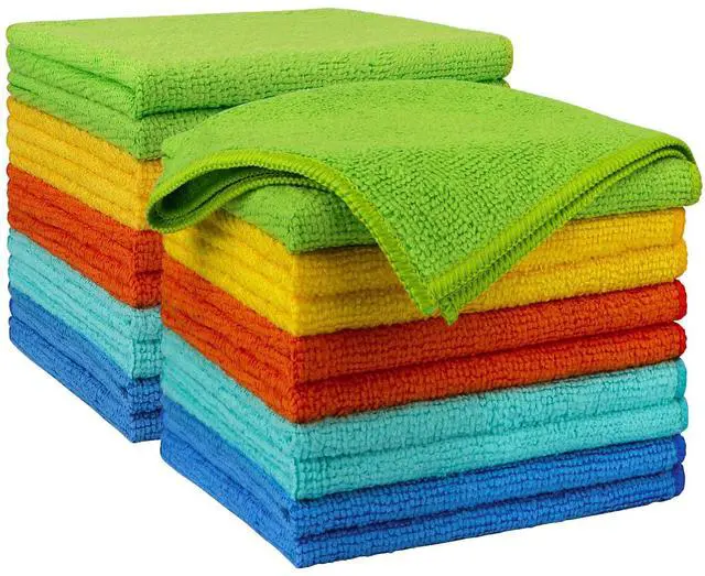 Main image of Microfiber Cleaning Cloth 20PK, Microfiber Towels for Cars, Dusting Cloth Cleaning Rags for SUVs, House, Kitchen, Window, Workshops, Cleaning Supplies 12"×12"