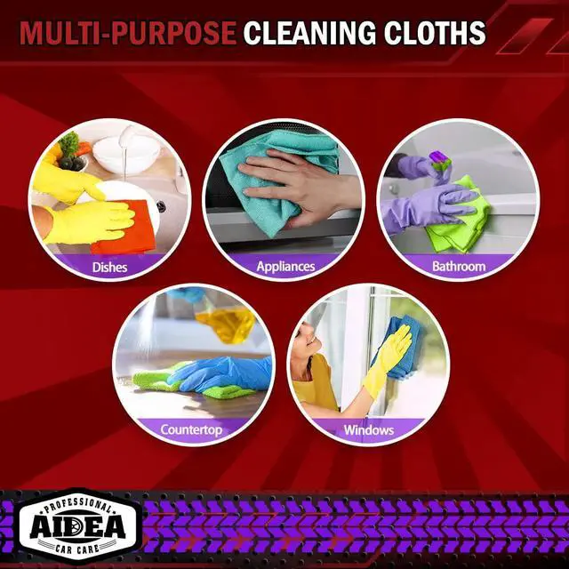Alt view image 7 of 7 - Microfiber Cleaning Cloth 20PK, Microfiber Towels for Cars, Dusting Cloth Cleaning Rags for SUVs, House, Kitchen, Window, Workshops, Cleaning Supplies 12"×12"