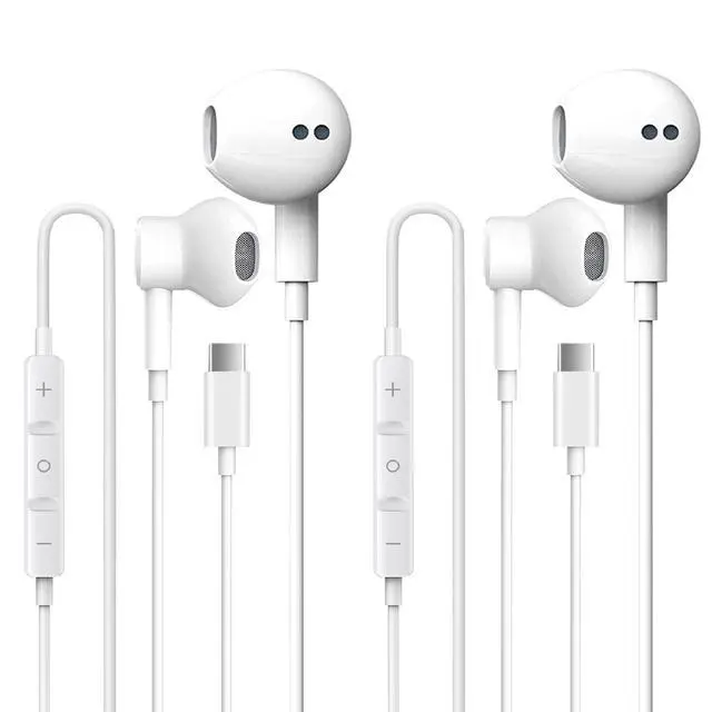 Main image of 2 Pack USB C Headphones for iPhone 17, Type C Earbuds Wired Earbuds with Microphone & Remote Control Noise Cancelling Earphones, Compatible with iPhone 17 Pro Max, iPad Pro, Most USB C Jack Devices
