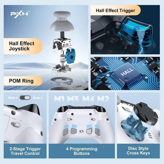 Alt view image 2 of 6 - P5 Wireless Gaming Controller - Hall Joystick, Hall Trigger, 6-Axis Motion, 4 Back Buttons, Compatible with PC, Switch/Switch2, iOS, Android