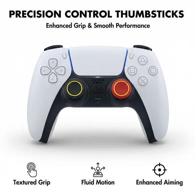 Alt view image 3 of 6 - 28PCS Optimized Silicone Thumb Grips & Joystick Caps for PS4/PS5/Xbox Controllers Accessories | 14 Colors, Anti-Slip, Anti-Scratch & Enhanced Gaming Grip Protectors