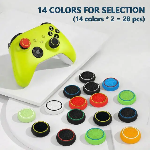 Alt view image 4 of 6 - 28PCS Optimized Silicone Thumb Grips & Joystick Caps for PS4/PS5/Xbox Controllers Accessories | 14 Colors, Anti-Slip, Anti-Scratch & Enhanced Gaming Grip Protectors