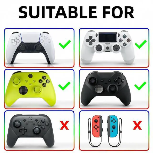 Alt view image 6 of 6 - 28PCS Optimized Silicone Thumb Grips & Joystick Caps for PS4/PS5/Xbox Controllers Accessories | 14 Colors, Anti-Slip, Anti-Scratch & Enhanced Gaming Grip Protectors