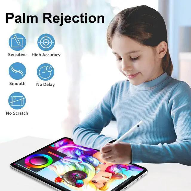 Alt view image 4 of 7 - Stylus Pen for iPad Apple: Fast Charge for iPad Pencil Apple Pen with Palm Rejection Tilt Sensitivity - Pen for iPad 10/9/8/7/6, iPad Pro 12.9"/11"/13" M4, iPad mini 6/5, iPad Air 5/4/3/11"-13" M2