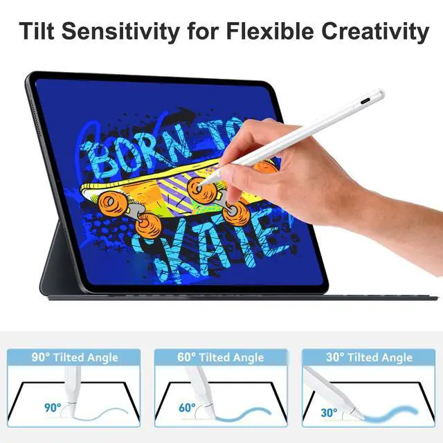 Alt view image 5 of 7 - Stylus Pen for iPad Apple: Fast Charge for iPad Pencil Apple Pen with Palm Rejection Tilt Sensitivity - Pen for iPad 10/9/8/7/6, iPad Pro 12.9"/11"/13" M4, iPad mini 6/5, iPad Air 5/4/3/11"-13" M2