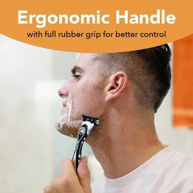 Alt view image 3 of 7 - Men's Refillable 5-Blade Razors with 1 Handle and 7 Cartridges, Smooth Shave Gift for Men