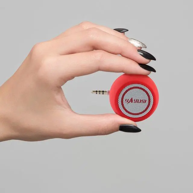 Alt view image 7 of 7 - Portable Mini Speaker for iPhone/iPad/iPod/Tablet, 3W Cellphone Speaker with 3.5mm Aux Input, Clear Loud Sound in Compact Golf Size Body (Passion Red)