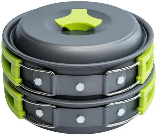 Main image of Camping Cookware Mess Kit for Backpacking Gear Camping Cooking Set - Backpack Camping Pot and Pans Set - Portable Camping Stove and Backpacking Stove Compatible - Camp Accessories Equipment