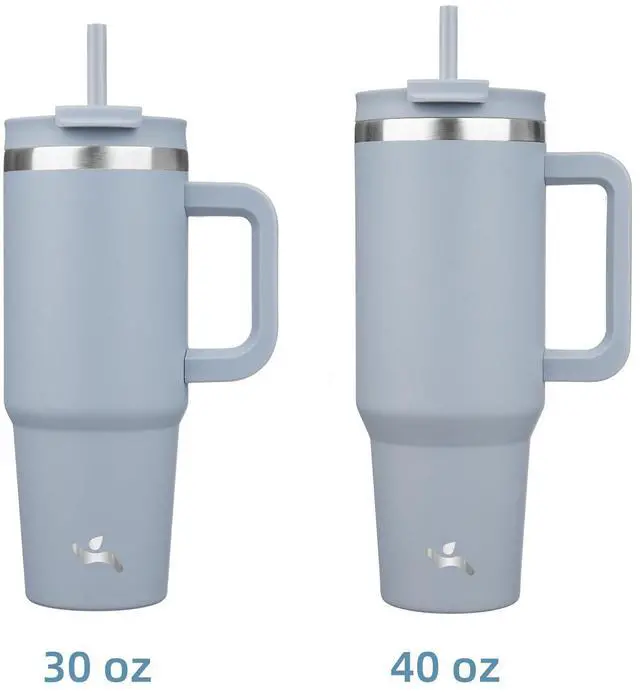 Alt view image 3 of 7 - 40 oz Tumbler with Handle and 2 Straws,2 in 1 Lid Insulated Water Bottle Stainless Steel Travel Coffee Mug,Lavender