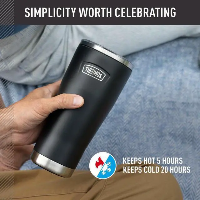 Alt view image 3 of 7 - ICON SERIES, Stainless Steel Tumbler with Slide Lock, 18 Ounce, Matte Stainless Steel