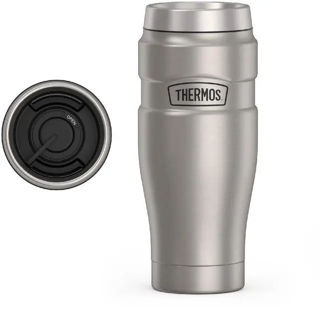 Main image of Stainless King Vacuum-Insulated Travel Tumbler, 16 Ounce, Matte Steel