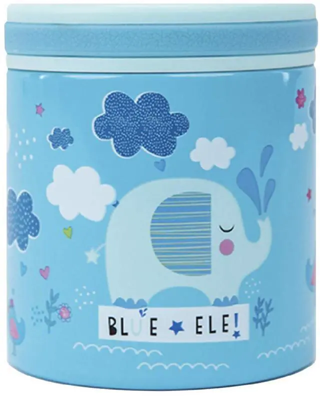 Alt view image 5 of 7 - Vacuum Insulated Jar & Thermos, BPA-Free Lunch Containers, Double-Wall 304 Food Grade Stainless Steel, 14 oz Keep Hot 12hr & Cold 24hr, Blue with Pattern