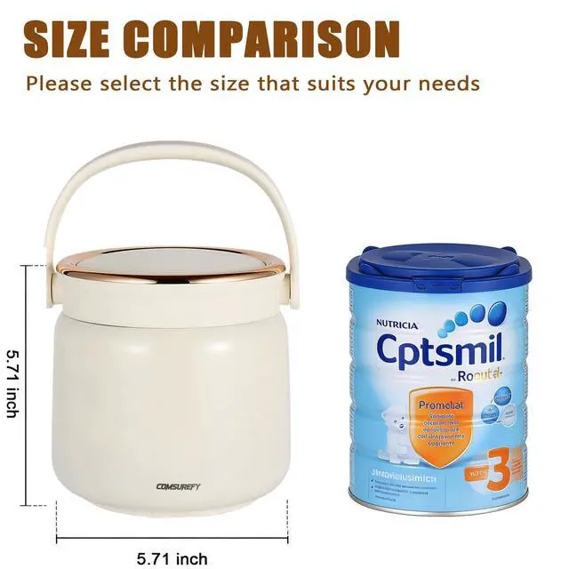 Alt view image 5 of 7 - 40oz/1.2L Thermo for Hot Food for Adults - 18/10 Stainless Steel Vacuum-Insulated Double-Wall, 100% Leak-Proof Wide Mouth, with Folding Spoon for Office/Travel/Outdoor
