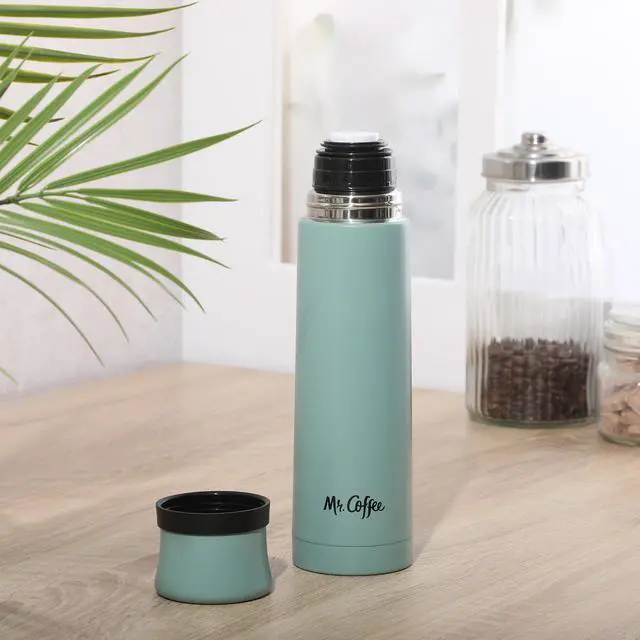 Alt view image 4 of 6 - Silverleaf 23 oz Stainless Steel Thermal Bottle Double Wall Vacuum Insulated Travel Mug with Leak-Proof Lid, Teal Hot & Cold Beverage Flask for Work, Commute, or Camping