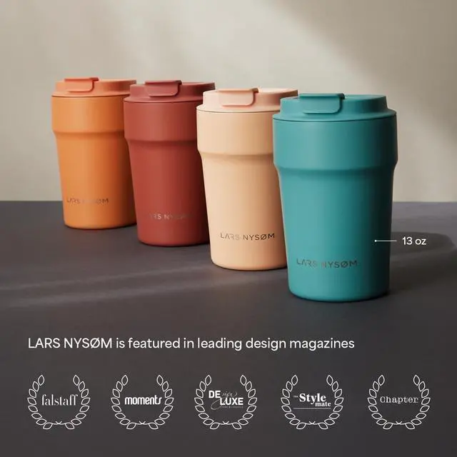 Alt view image 5 of 7 - Thermo Coffee Mug to go 13oz | Travel Mug 0.38 Liter with Insulation | Leak Proof Stainless Steel Thermal Tumbler for Coffee and Tea on the Go (Almond Beige, 12.9oz)