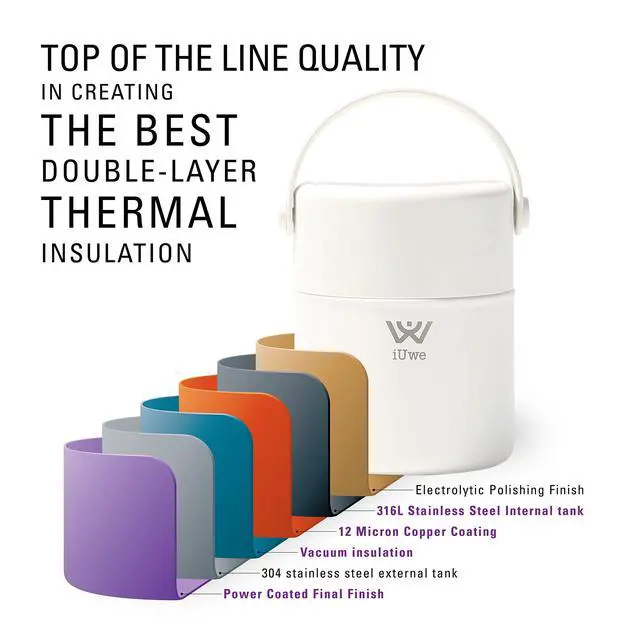 Alt view image 5 of 7 - 16oz Food Thermos for Hot Food Kids Lunch Container with Spoon. 316L Stainless Steel Small Thermal School Lunchbox Leak Proof Travel Soup Thermos Insulated Food Jar for Adult Camping. (White)