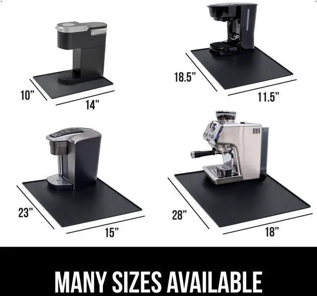 Alt view image 5 of 7 - GORILLA GRIP Silicone Coffee Mat, Espresso Machine Bar Accessories, Keep Kitchen Counters Clean, Stays in Place, Waterproof and Heat Resistant Dish Drying Mats, Home Decor Essentials, 10x14, Black