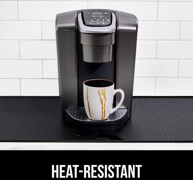 Alt view image 7 of 7 - GORILLA GRIP Silicone Coffee Mat, Espresso Machine Bar Accessories, Keep Kitchen Counters Clean, Stays in Place, Waterproof and Heat Resistant Dish Drying Mats, Home Decor Essentials, 10x14, Black