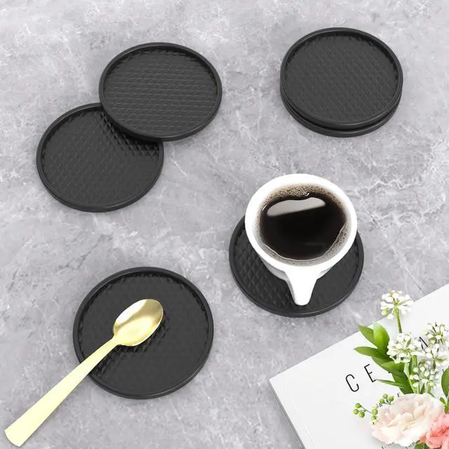 Alt view image 4 of 7 - Silicone Coffee Mat with 6 Coasters,24"x16" Counter Bar Mat Fits Under Coffee Maker/Pot & Espresso Machine, Bar Aceessories,Detachable Drying Pad for Tamper,Sugar Packets,Cups & Countertop Protection
