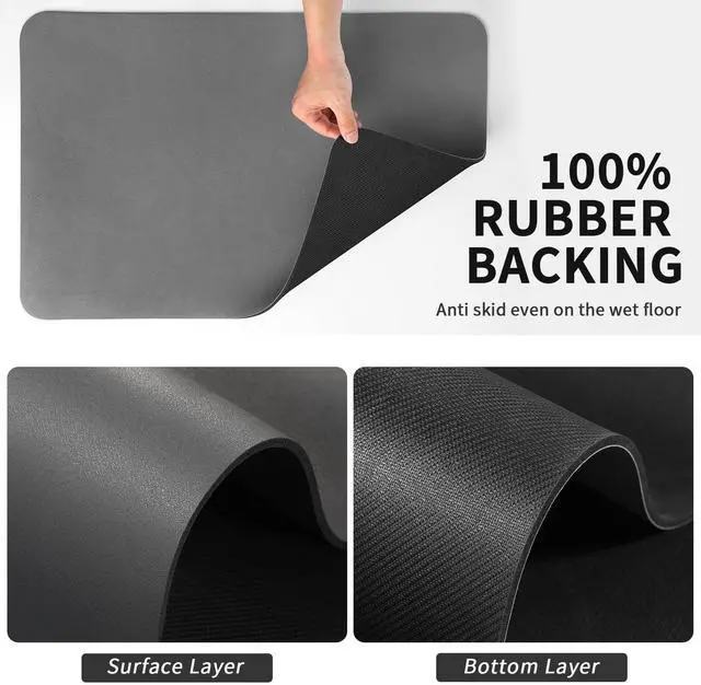 Alt view image 6 of 6 - Coffee Mat - Absorbent Hide Stain Rubber Backed Dish Drying Mat for Kitchen Counter - Bar Mats for Countertops Accessories Fit Under Coffee Maker Espresso Machine