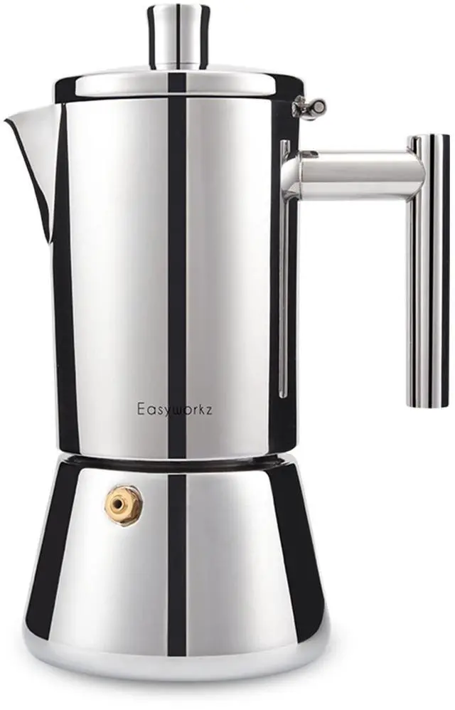Main image of Diego Stovetop Espresso Maker Stainless Steel Italian Coffee Machine Maker 4Cup 6.8 oz Induction Moka Pot