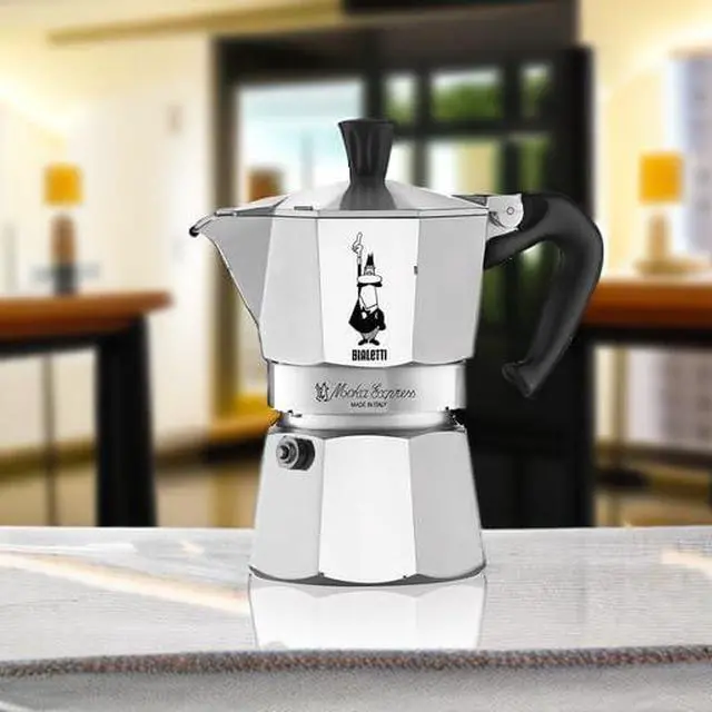 Alt view image 5 of 7 - Moka Express Iconic Italian Stovetop Espresso Maker (Silver, 3 Cups)