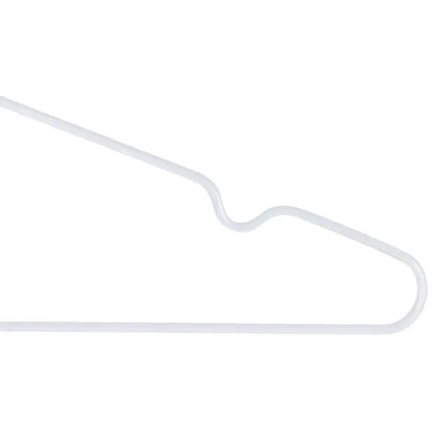 Alt view image 3 of 5 - 12 Pack Metal Hangers | Dimensions: 15.75"x 7.28"x 0.16" | Space Saving | Durable | Closet Organization | White