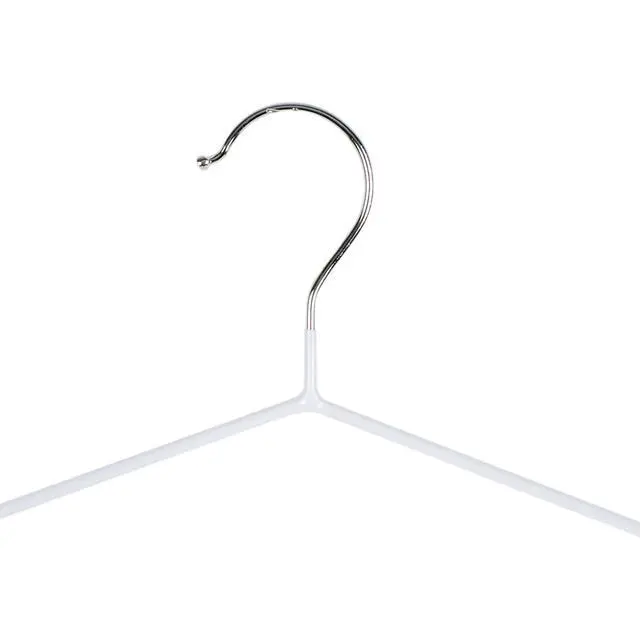 Alt view image 4 of 5 - 12 Pack Metal Hangers | Dimensions: 15.75"x 7.28"x 0.16" | Space Saving | Durable | Closet Organization | White