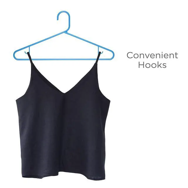 Alt view image 2 of 5 - Blue Plastic Clothes Hangers 10 Pack | Ideal for Everyday Standard Use | Two Accessory Hooks | Value Set