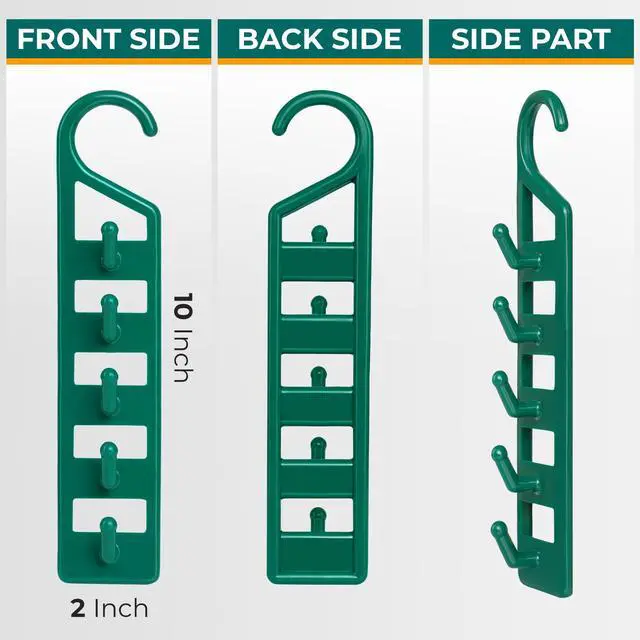 Alt view image 4 of 7 - Space Saving Hangers for Clothes - 2 in Pack, Heavy Duty Plastic, Multi Closet Space Savers for Shirts, Pants, Jeans, Sweaters - Hanger Organizer Space Saver