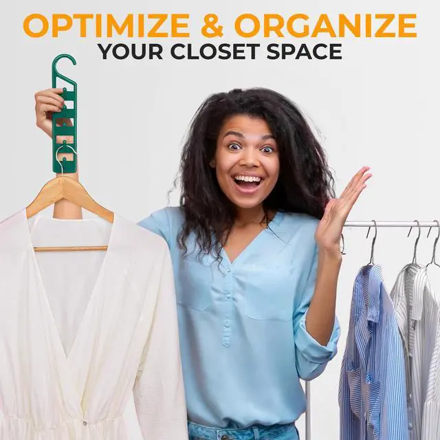 Alt view image 5 of 7 - Space Saving Hangers for Clothes - 2 in Pack, Heavy Duty Plastic, Multi Closet Space Savers for Shirts, Pants, Jeans, Sweaters - Hanger Organizer Space Saver