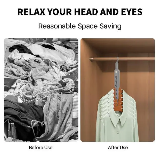 Alt view image 3 of 7 - Folding Clothes Drying Rack Portable for Travel, Space Saving Hangers Plastic for Closet (Grey 2 Pack)