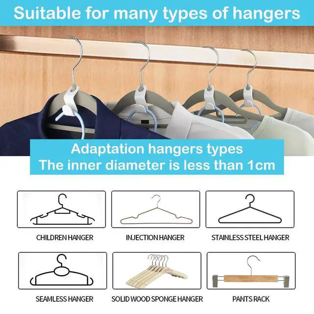 Alt view image 3 of 7 - Space Saving 40 PC Plastic Clothes Hangers with Hanger Connector Hooks, White