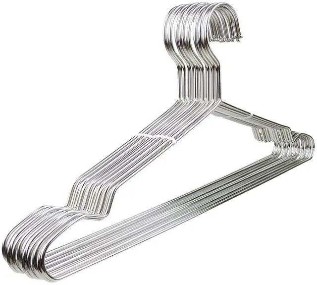 Main image of Wire Hangers 10 Pack Clothes Hangers Heavy Duty Metal Coat Hanger Stainless Steel Thin Hangers 16.5 inch