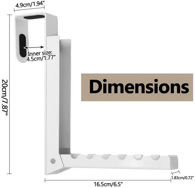 Alt view image 3 of 7 - Foldable Over The Door Hanger Hooks for Clothes, Collapsible Folding Over The Door Drying Rack for Laundry Dorm Bedroom, Portable Clothing Coat Rack Overdoor Hanger, White