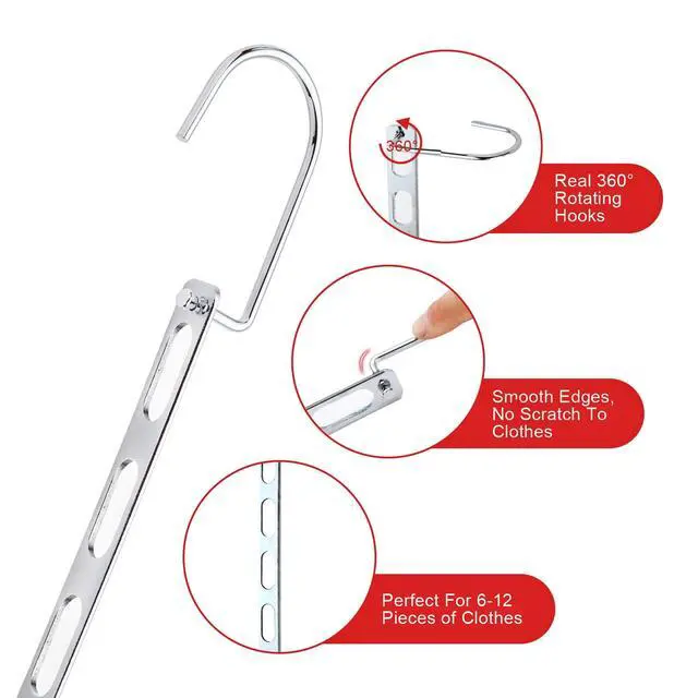 Alt view image 2 of 7 - 8 Packs Space Saving Hangers for Closet, Collapsible Closet Organizer, Metal Clothes Hangers for Organization and Storage, Dorm Room Essentials