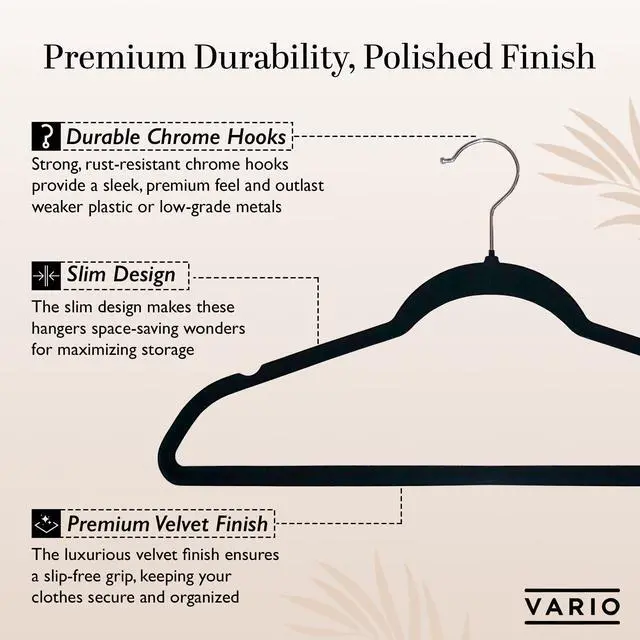 Alt view image 2 of 7 - 50-Pack Velvet Hangers Heavy Duty, Non-Slip Clothes Hangers with Chrome Hooks | Slim & Space-Saving Design for Coats, Suits & Plus Size Tops
