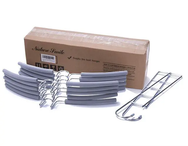 Alt view image 3 of 3 - No Shoulder Bump Multiple Sweater Coat Clothes Hangers,Multi Layers Space Saving T Shirt Blouse Rack(4 Pack Light Grey Color)