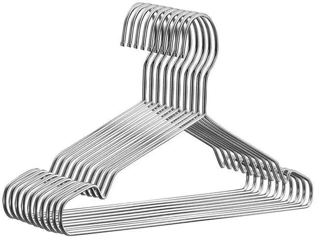 Main image of Stainless Steel Wire Coat Hangers - Heavy Duty, Ultra Thin, Space Saving (10 pack, 17.7 Inch)
