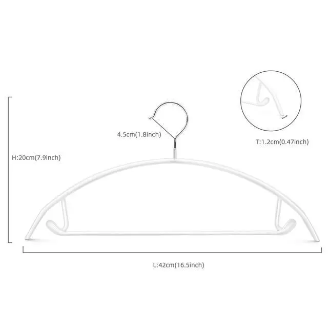 Alt view image 2 of 7 - Non Slip PVC Coating Sweater Hangers,Dress Suit Coat Hangers,Shoulder Bump Free Golf T Shirts Clothes Hangers (White Color 20 Pack)