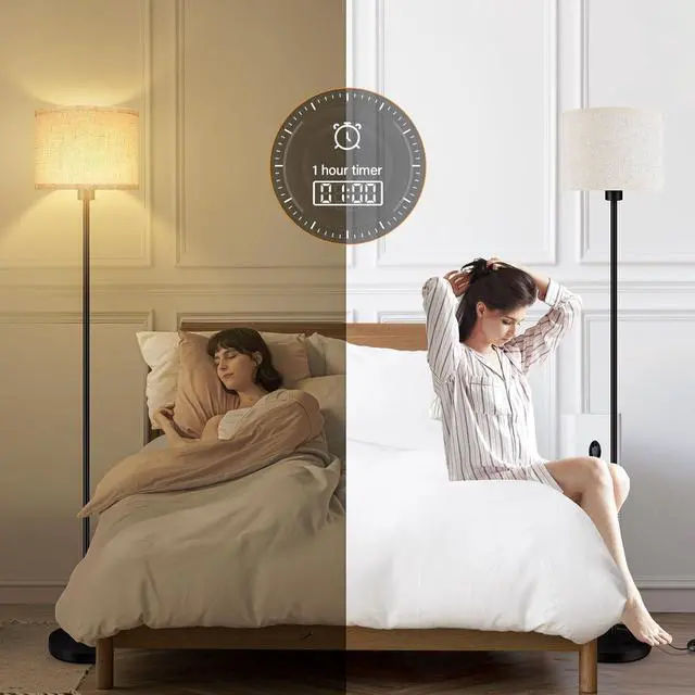 Alt view image 5 of 7 - Floor Lamps for Living Room, Stepless Dimmable Floor Lamp with Remote, 2700K-6500K Colors Temperature & Brightness Adjustable,10W/1200LM Bright LED Floor Lamp, Modern Standing Lamp for Bedroom/Office