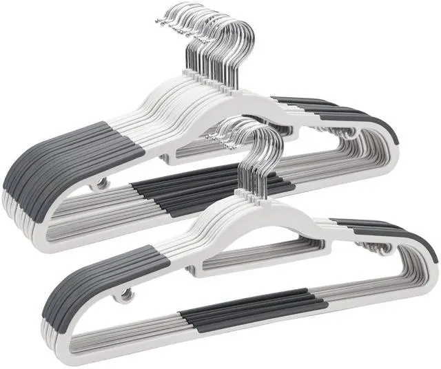 Main image of Plastic Hangers - 30 Pack, Non Slip Slim Coat Hangers, Heavy Duty Thin Plastic, 17.1" for Women/Men Clothes