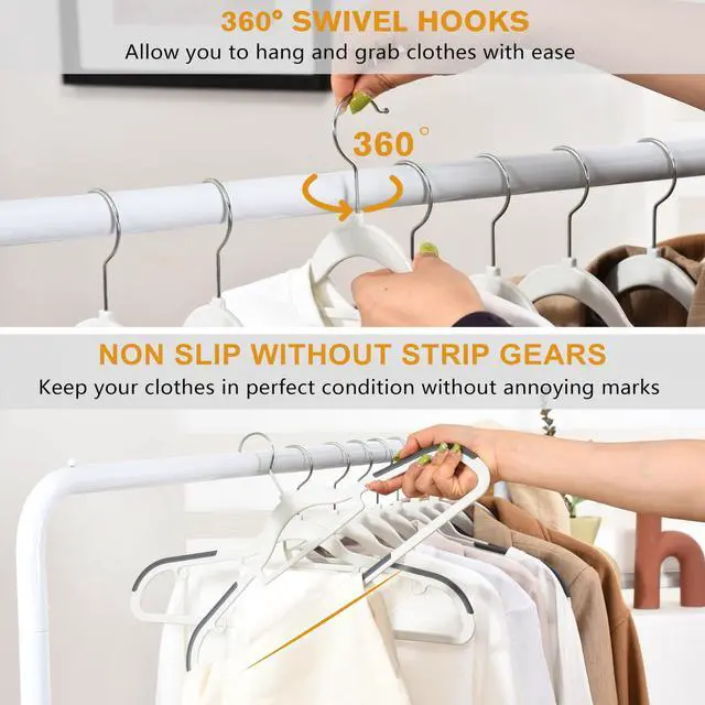 Alt view image 6 of 7 - Plastic Hangers - 30 Pack, Non Slip Slim Coat Hangers, Heavy Duty Thin Plastic, 17.1" for Women/Men Clothes