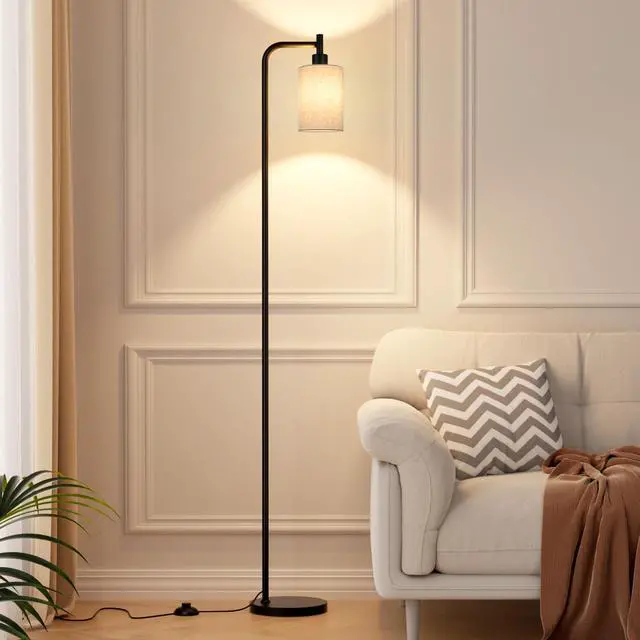Main image of Floor Lamps for Living Room - Tall Standing Lamp with Linen Shade, Floor Lamp with LED Bulbs, Modern Floor Lamps for Bedroom Office Corner