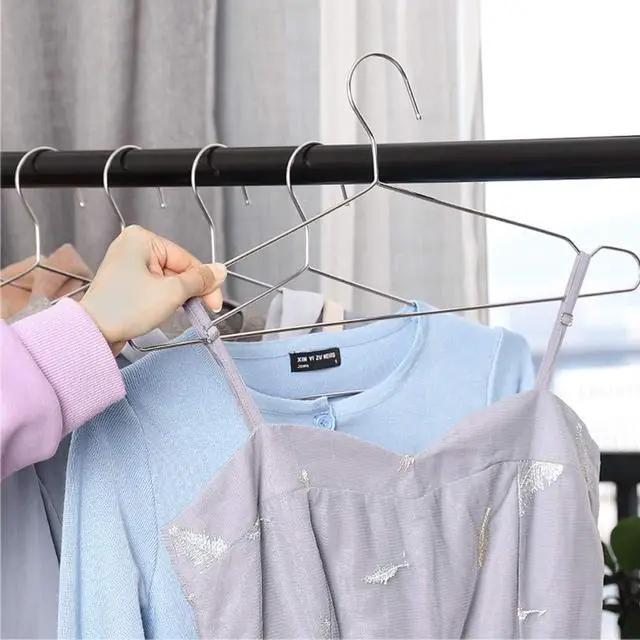 Alt view image 7 of 7 - Coat Hangers 40 Pack Clothes Hangers, Seropy Metal Hanger Heavy Duty Wire Hangers with Non Slip Notch, Ultra Thin Stainless Steel Hanger Space Saving Clothing 16.5 Inch