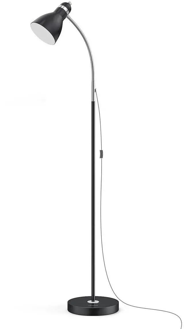 Main image of Floor Lamp, Metal Standing Lamp with Adjustable Gooseneck, Heavy Metal Base, Reading Pole Lamp for Office, Black Floor Lamps for Bedroom, Living Room