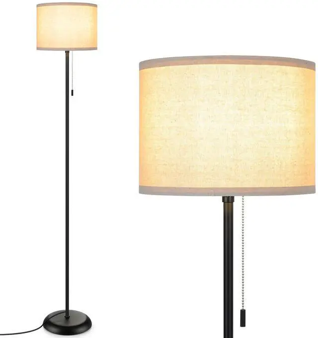 Main image of Floor Lamp for Living Room, LED Modern Simple Standing Lamps, Tall Lamp for Bedroom, Kid, Office, Reading Room Black Pole Light Without Bulb