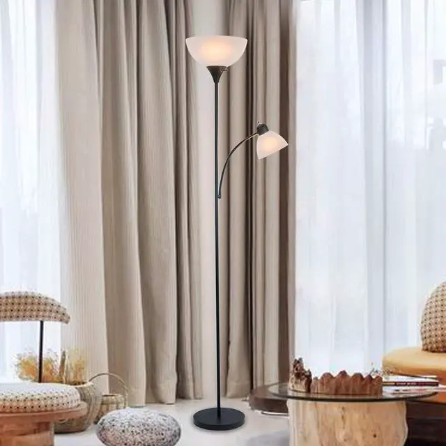 Main image of Adjustable Black Floor Lamp with Reading Light, Tall Lamp for Living Room, Bedroom, Office, Susan 72" Standing Lamps for Living Room, Corner Light, Stand Lamp, Floor Lamps for Living Room Modern